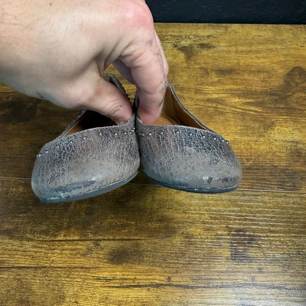 Frye Carson Shimmer MAS-73 Pewter‎ Manmade Flats Kids Size 11